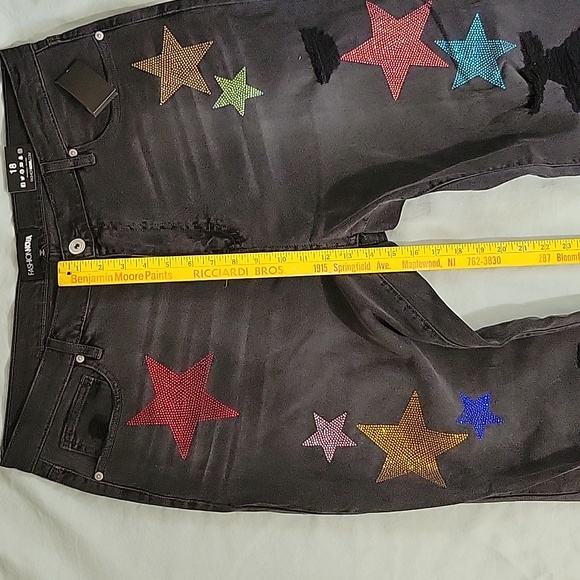 NWT Black Jeans with Rhinestones - Picture 7 of 10
